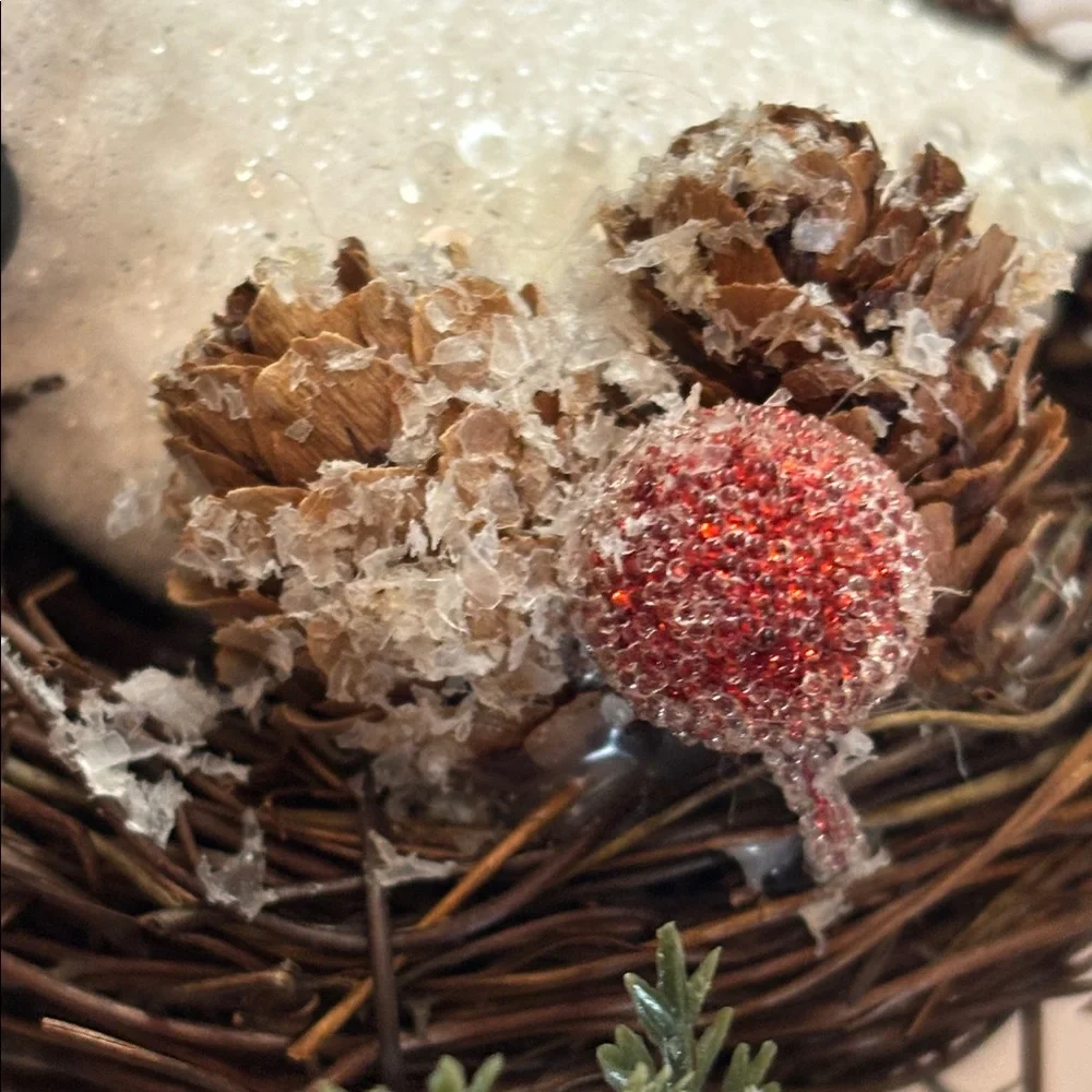 Dove Ornaments in Nest SET OF 13 NEW WHITE DOVE in nest with glitter Tree Clips